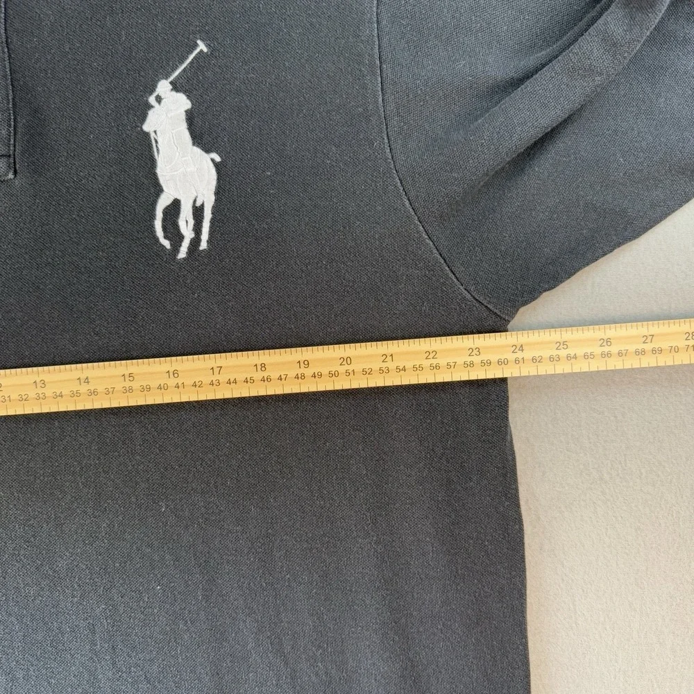 Polo Ralph Lauren Big Pony Polo Shirt Size XLT Tall Black #3 Sleeve Men's